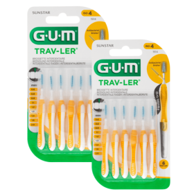 Gum PROMO PACK 1514 Trav-ler Tapered Μεσοδόντια Βουρτσάκια 1,3mm Κίτρινο 2x6τμχ -50% 2ο προϊόν